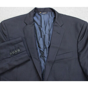 Brooks Brother Blazer Men's 46L Navy Blue 2 Buttons 100% Worsted Wool Super 110